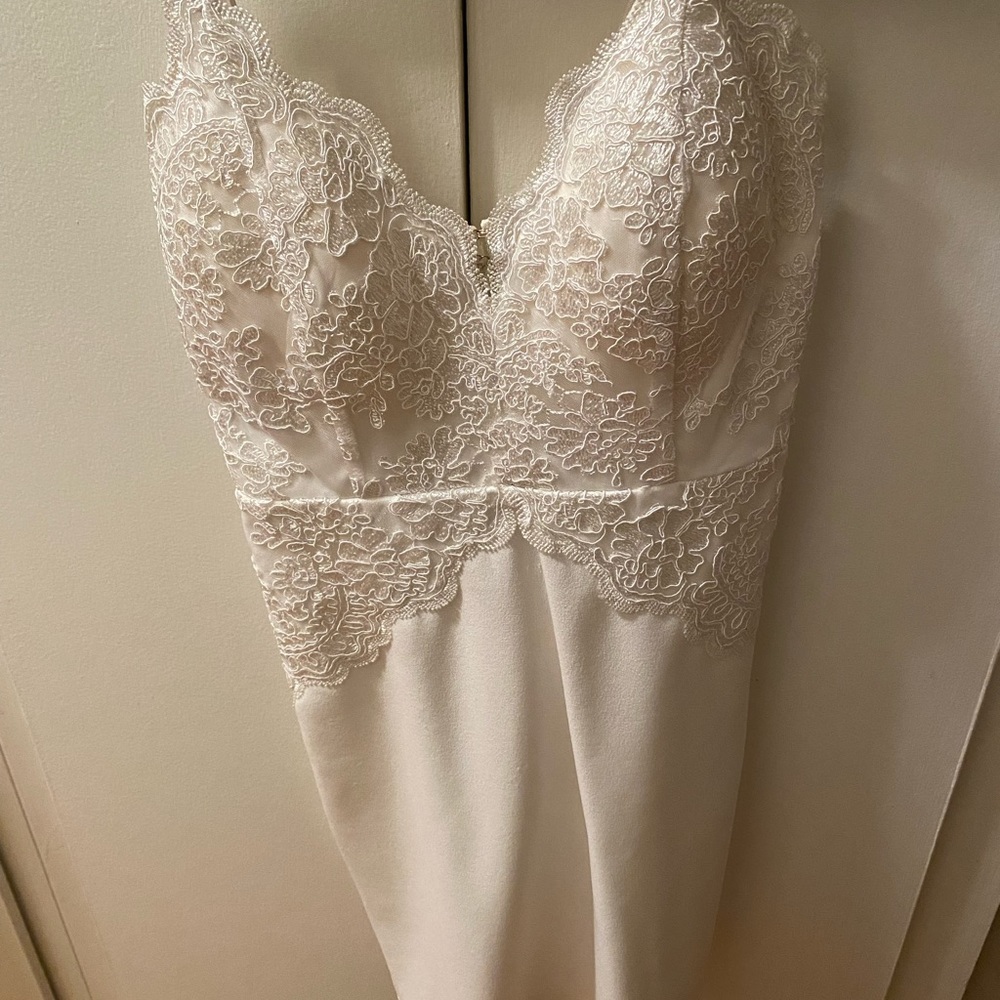 White short lace dress